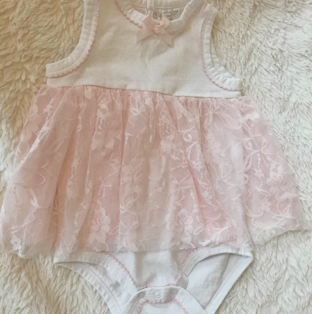 Pretty Baby Girl Pink Onsie Dress